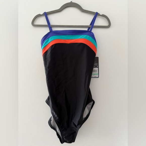 Speedo One-Piece Swimsuit – Black with Colorblock Trim – Size 8 - Picture 4 of 8
